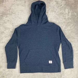 GAP Kids Blue Ribbed Thermal Hoodie Long Sleeve Pullover Size L